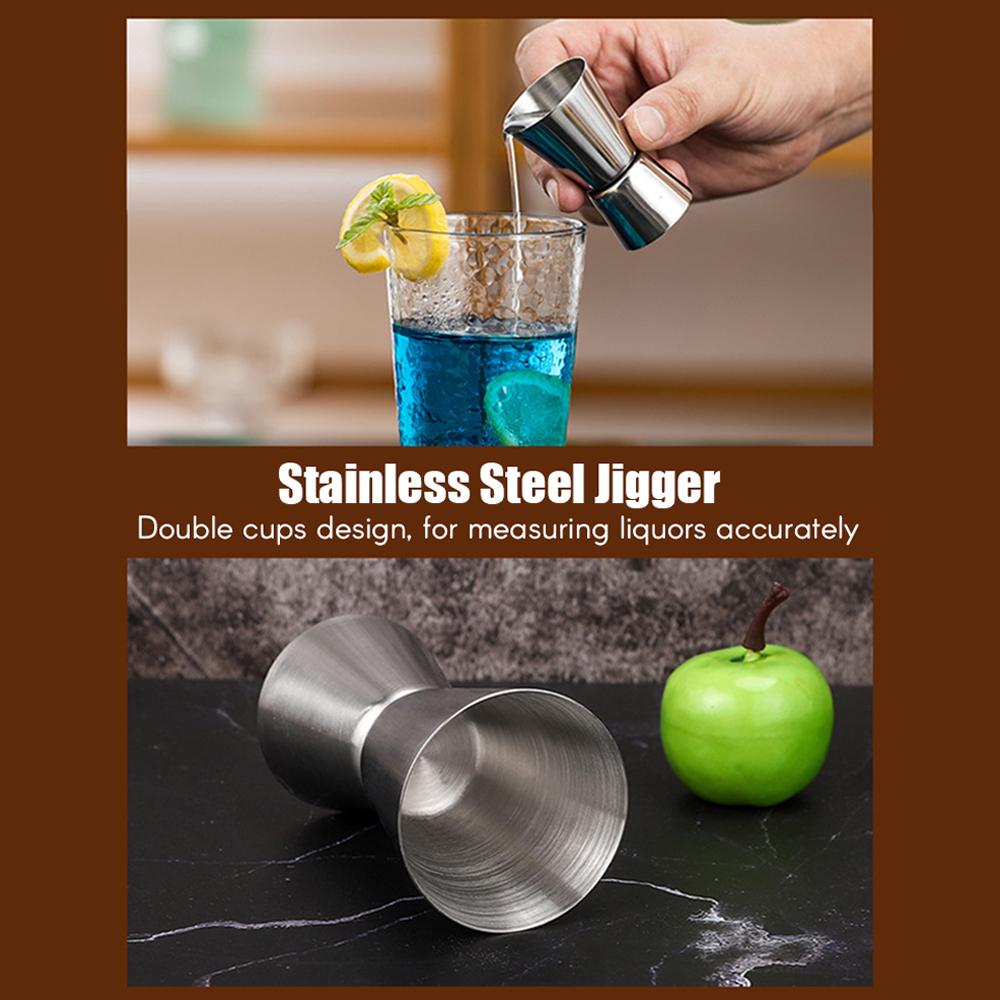 Cocktail Shaker Set with Boston Shaker/ Jigger/ Pourers/ Ice Crusher/ Ice Tongs/ Mixing Spoon/ Strainer/ Bottle Opener