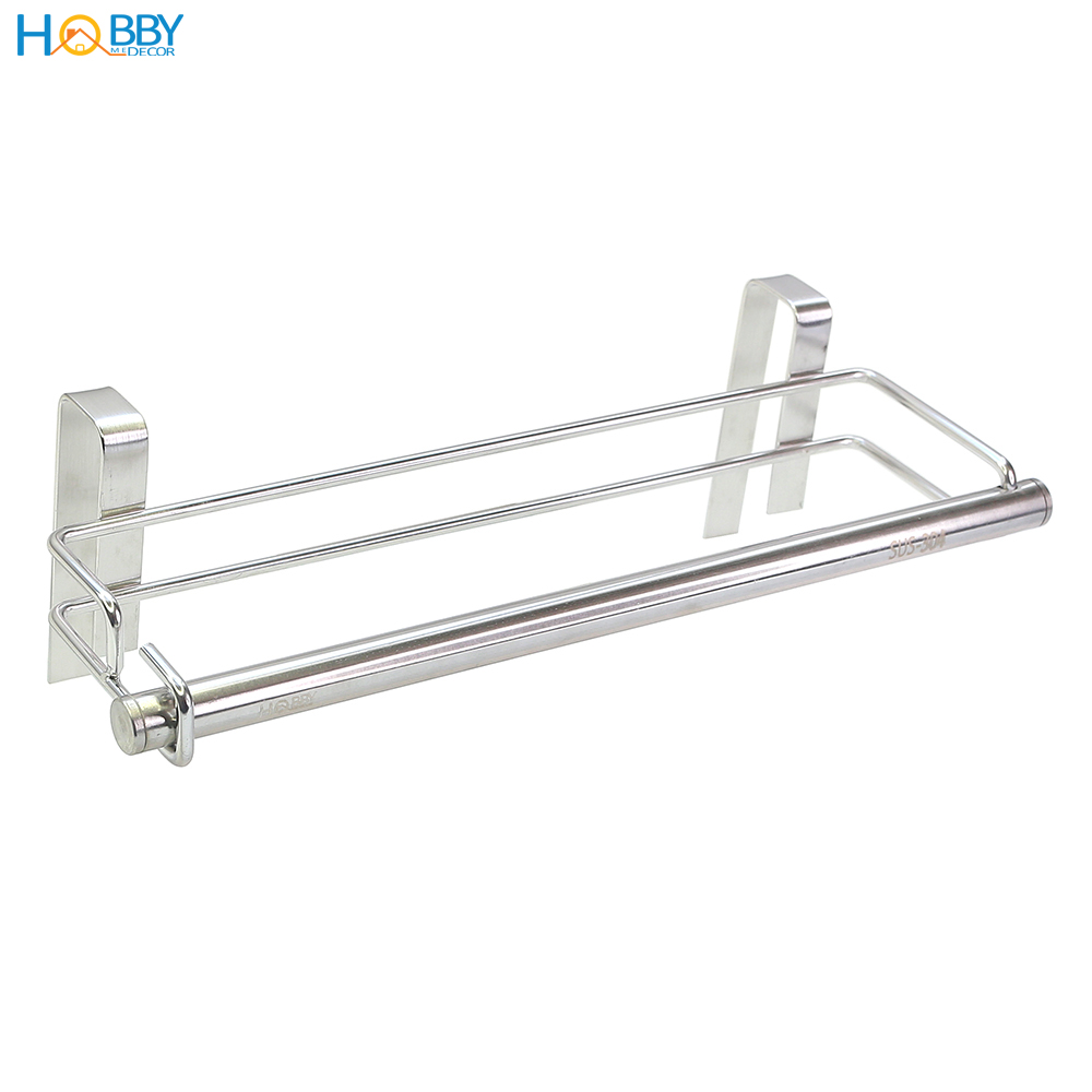 Móc treo cuộn giấy dài lau bếp gắn thành tủ bếp HOBBY Home Decor MGC Inox 304 cao cấp tháo lắp dễ dàng