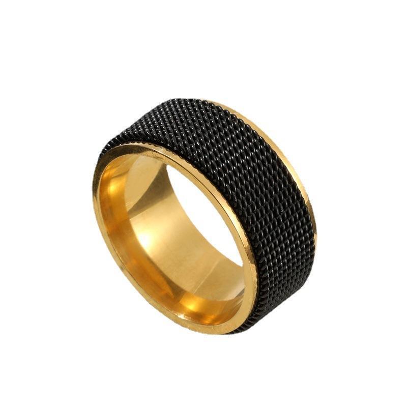 Nhẫn Nam Nữ Cao Cấp Titan Đính Đá Lấp Lánh Thời Trang Thép Không Gỉ  trangsucpt - Nhẫn Dring PTNNA29 - M3 LƯỚI XOAY ĐEN V