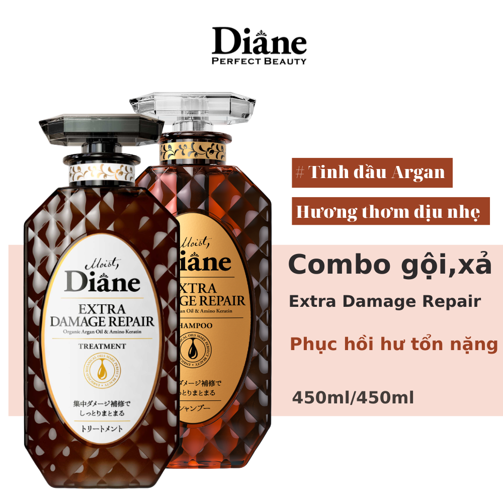 Bộ dầu gội & xả phục hồi tóc hư tổn nặng Moist Diane Extra Damage Repair