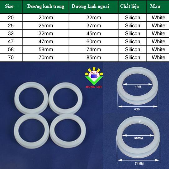 Ron (gioăng) silicon chịu nhiệt phi 70 dùng cho máy nước nóng năng lượng mặt trời