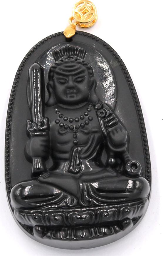 Mặt dây chuyền Bất động Minh Vương đen 6 cm