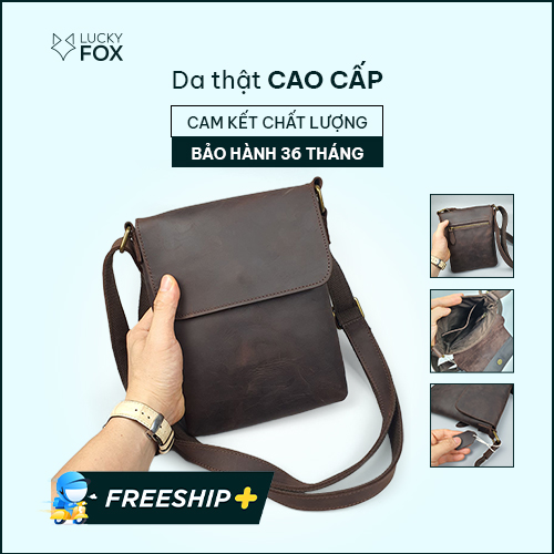 Túi đeo chéo nam da bò sáp bền đẹp, phong cách cá tính CAM KẾT CHẤT LƯỢNG - Y HÌNH - BH 3 năm TD126