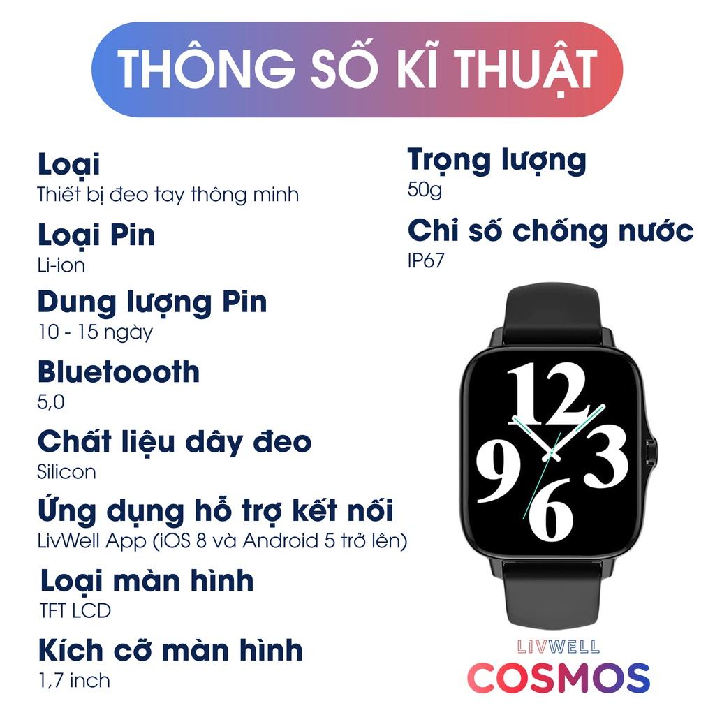 Đồng Hồ Thông Minh LivWell Cosmos - Hàng Chính Hãng - Bảo Hành 12 Tháng 1 Đổi 1 - BLACK