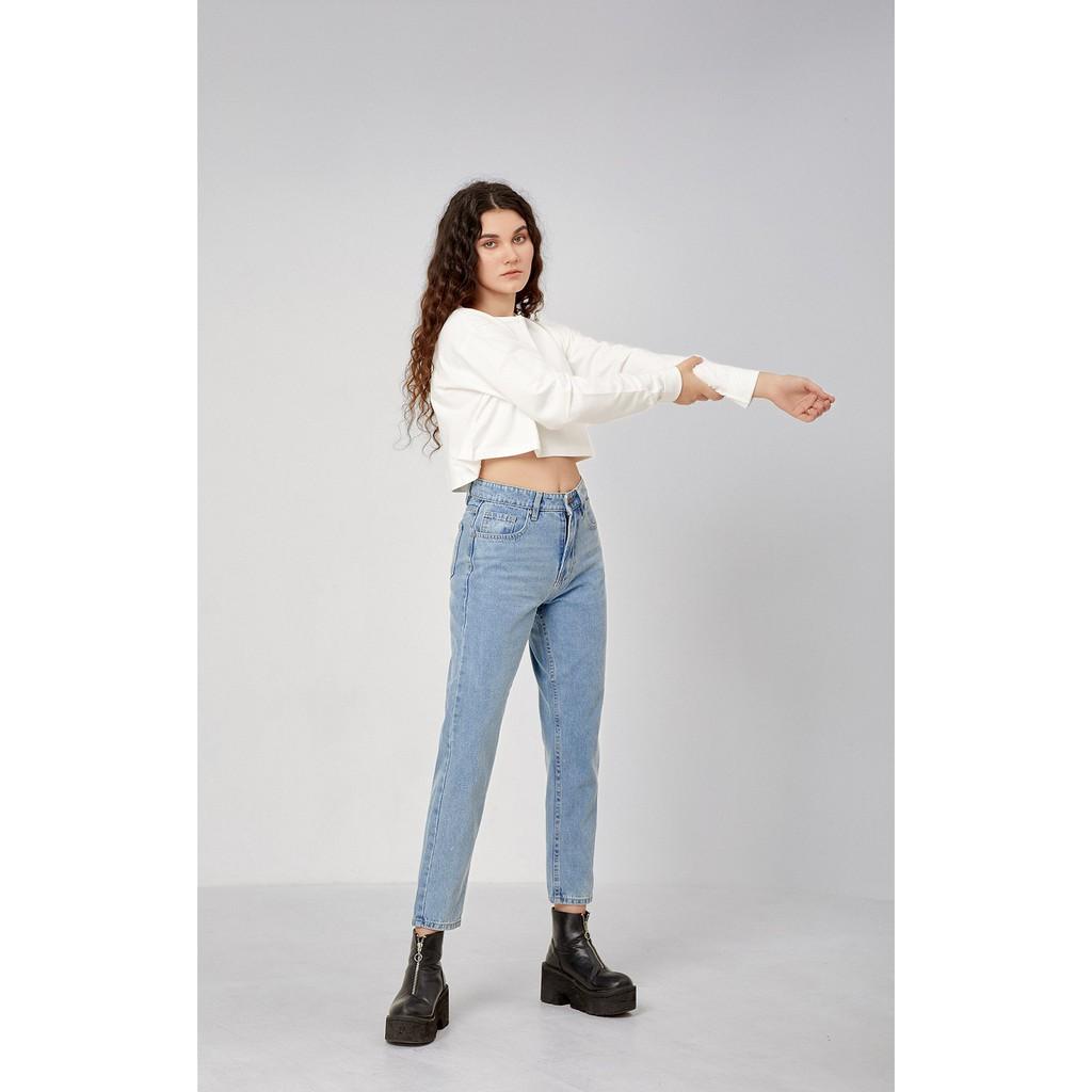 Quần Mom Fit Jeans -Baby Blue