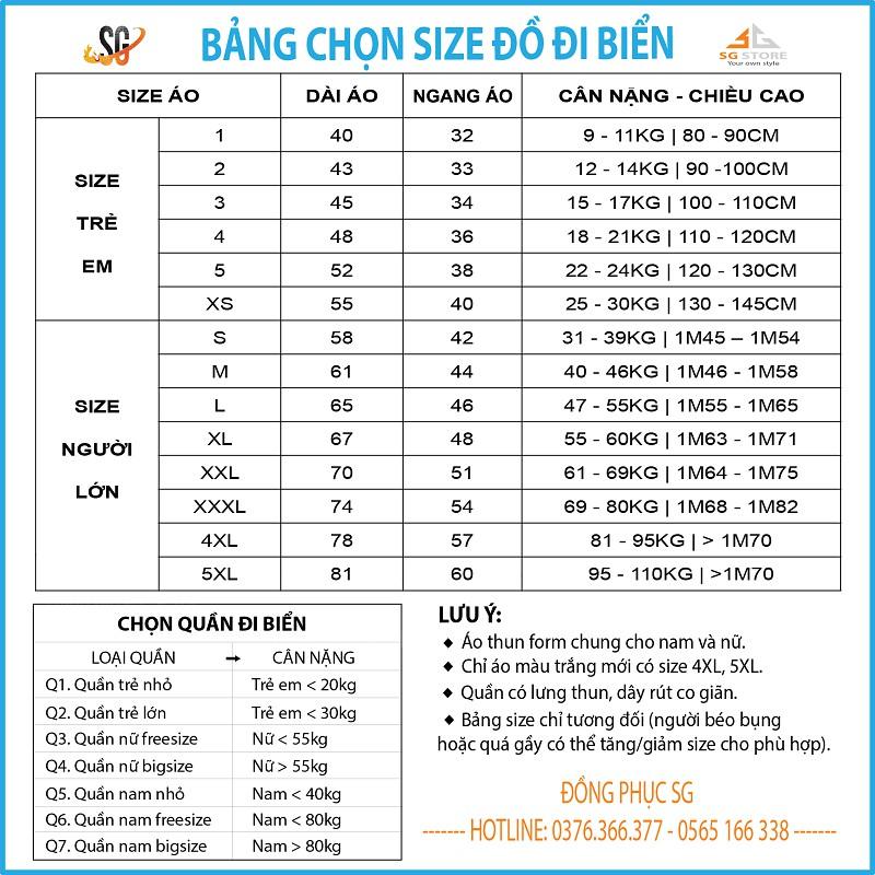 Bộ quần áo đi biển nổi bật cho gia đình hội nhóm cặp đôi nam nữ thun dày dặn DDB114 DONGPHUCSG