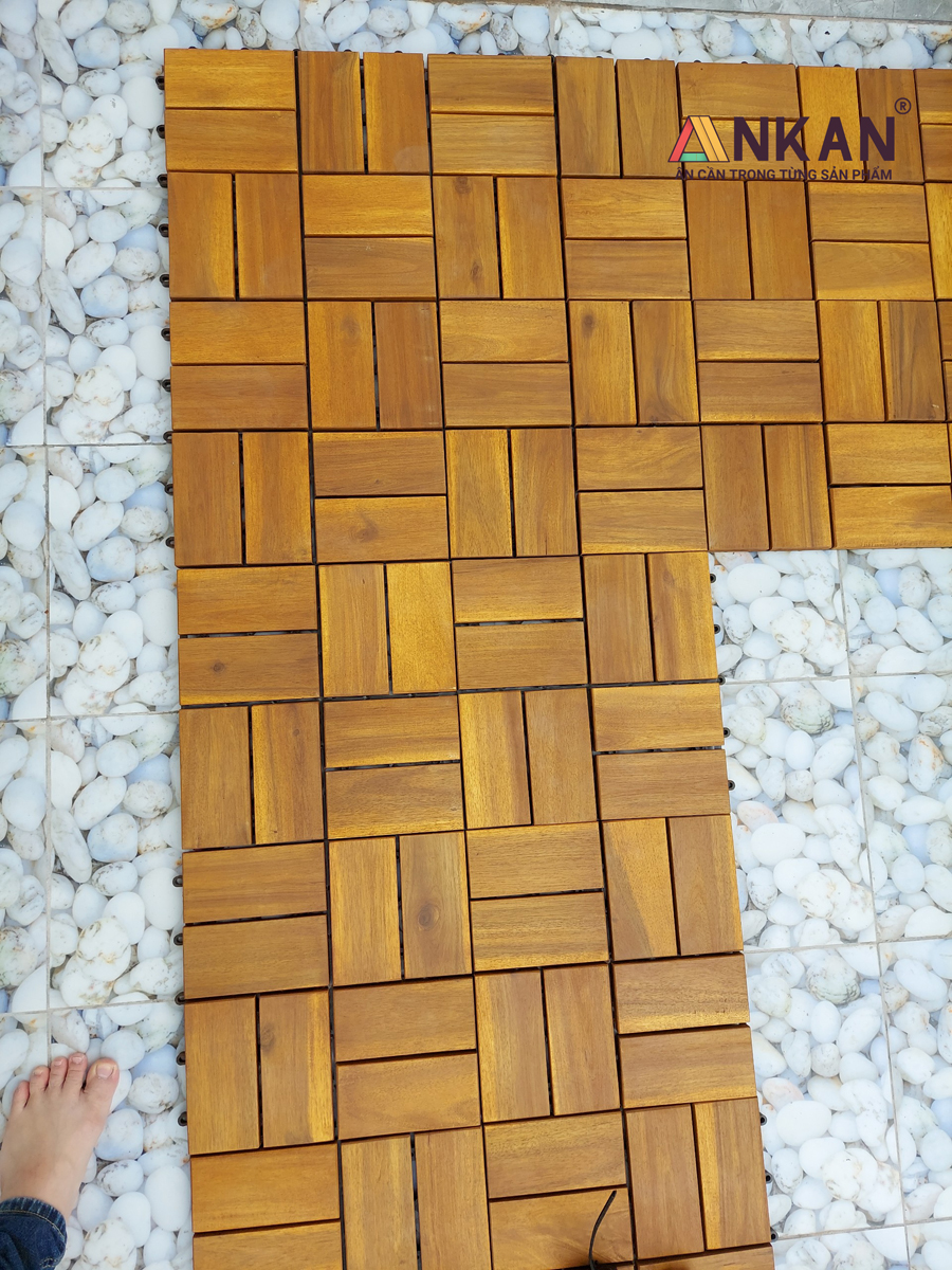 Vỉ Gỗ Nhựa Lót Sàn ANKAN 30x30cm – Bền Đẹp, Chịu Lực Cao, Lắp Ghép Nhanh, Dùng Cho Ban Công &amp; Sân Vườn