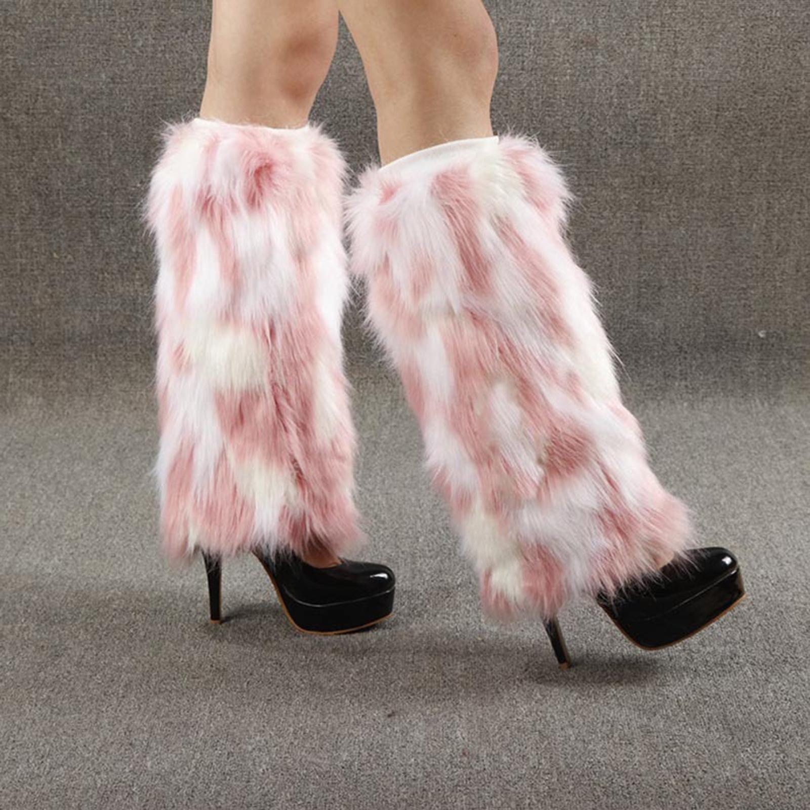 Leg Warmer Boot Shoes Cuffs Covers Faux Furry Leggings Warm Stockings Winter Fashion Boot Sleeves for Womens Adult Party Costumes