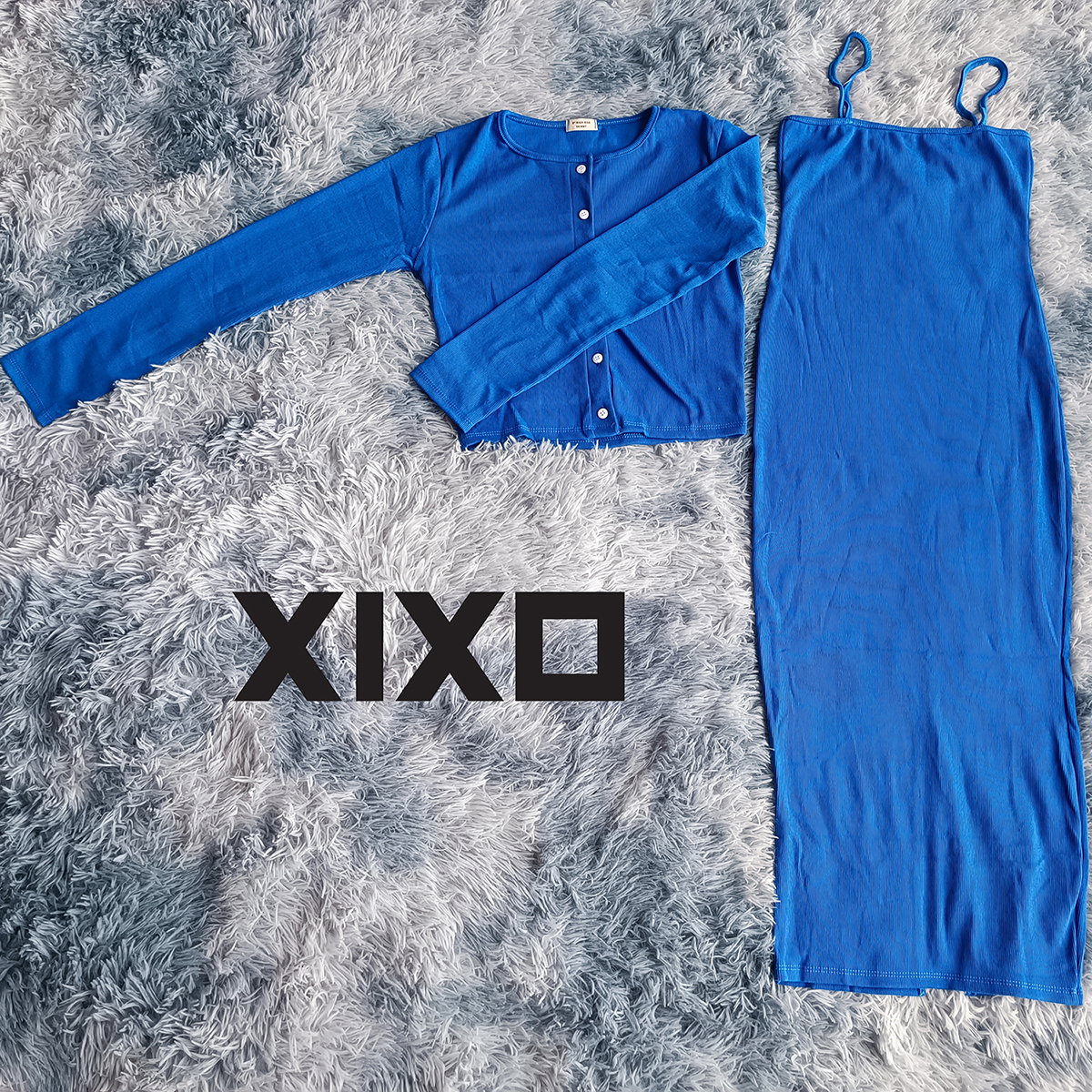 Đầm body 2 dây dáng dài kèm áo khoác dài tay thời trang XIXO cao cấp - DAM0058