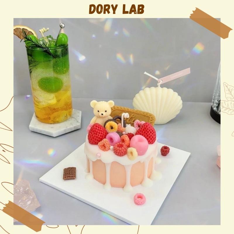 Nến Thơm Handmade Bánh Kem Size 10cm, Quà Tặng Sinh Nhật Độc Đáo - Dory Lab