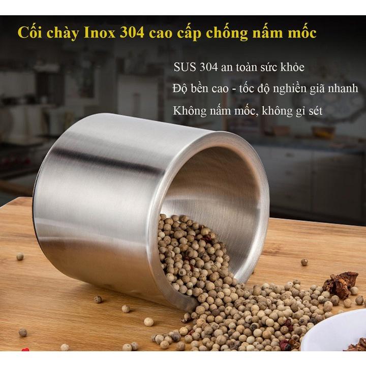 Cối Chày Inox 304 Cao Cấp Chống Gỉ Sét Dùng Nghiền, Giã Thực Phẩm – Gia Vị