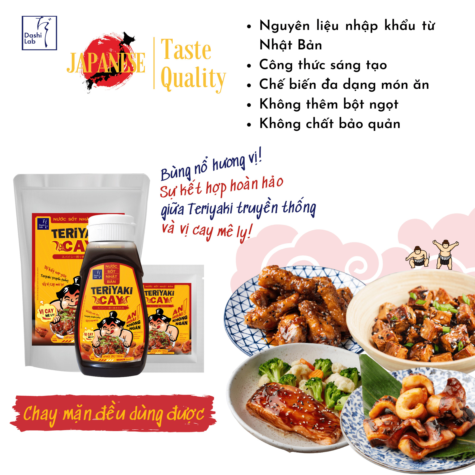 Nước sốt Nhật Bản Teriyaki Cay - Dashi Lab - 80g/gói - chay mặn đều dùng được