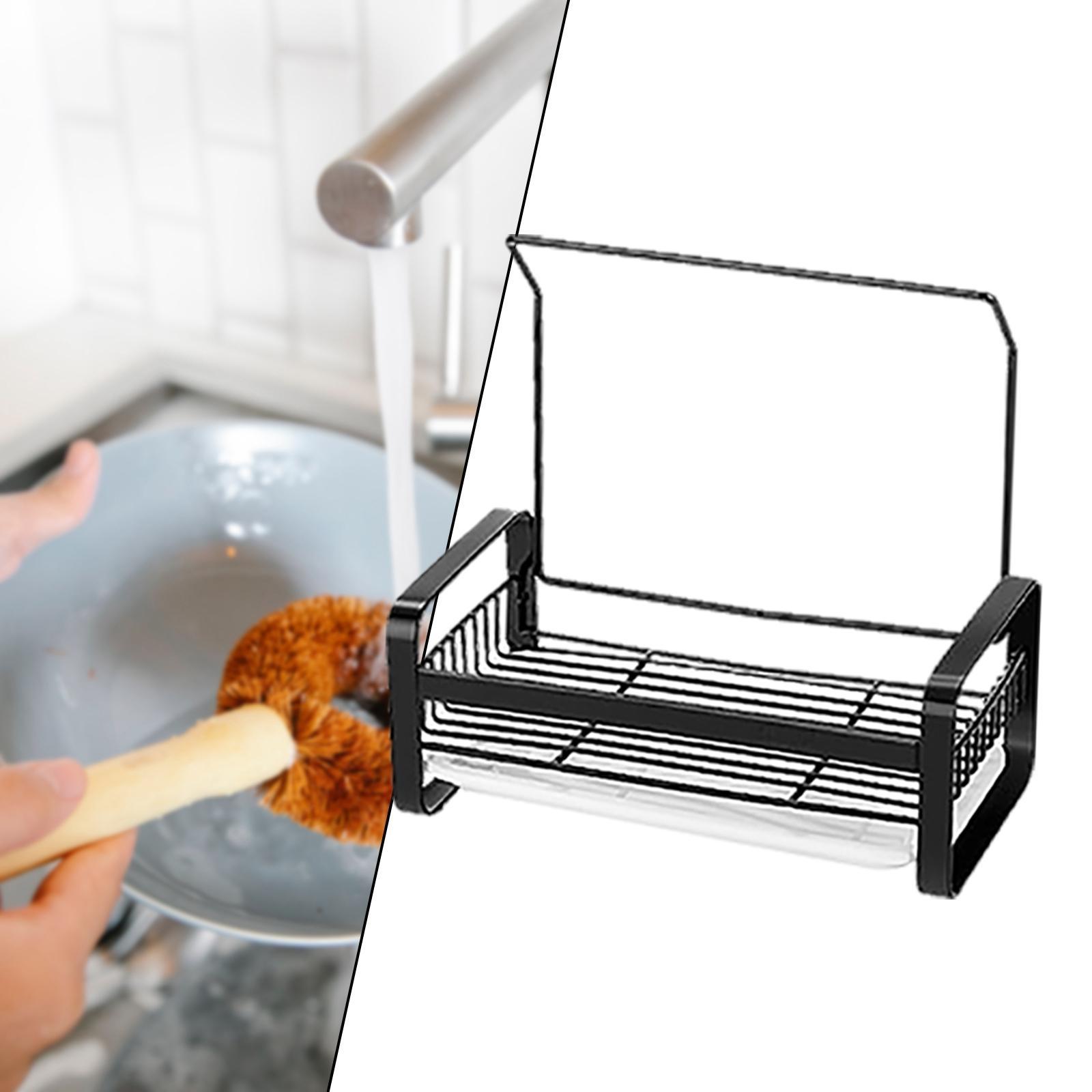 Sink Caddy Sponge Holder Dishcloth Holder with Drain Tray for Soap Bathroom