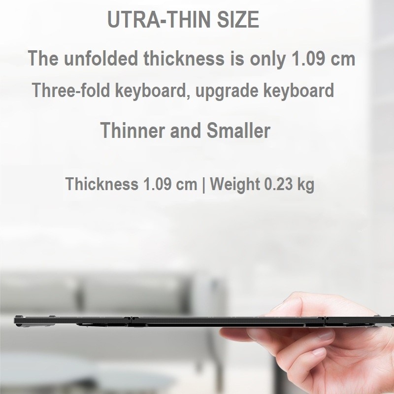 Bàn phím Gấp gọn không dây Bluetooth B66T - Tích hợp Chuột Touchpad - pin sạc TypeC- có hàng phím F1-F12 - Siêu nhẹ