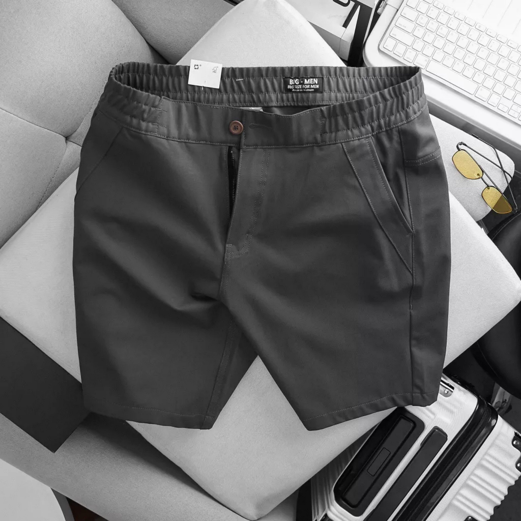 Quần Short Kaki Trơn Bigsize 85Kg - 135Kg Ống Đứng Đường May Kĩ Đẹp, Form Dáng Thời Trang