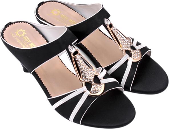 Dép Nữ Cao Gót Huy Hoàng HT7047 - Đen (Size
