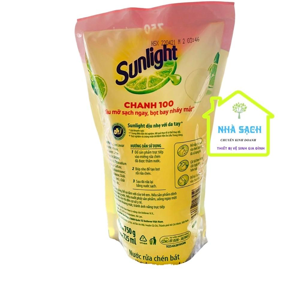 Nước Rửa Chén Bịch Sunlight Với Chiết Xuất Chanh 750g