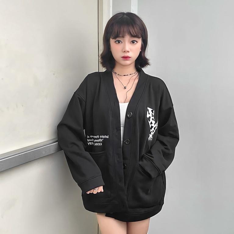 Áo Khoác Cardigan Thêu Logo Bò Sữa Yoloyouth Nỉ Chân Cua Local Brand