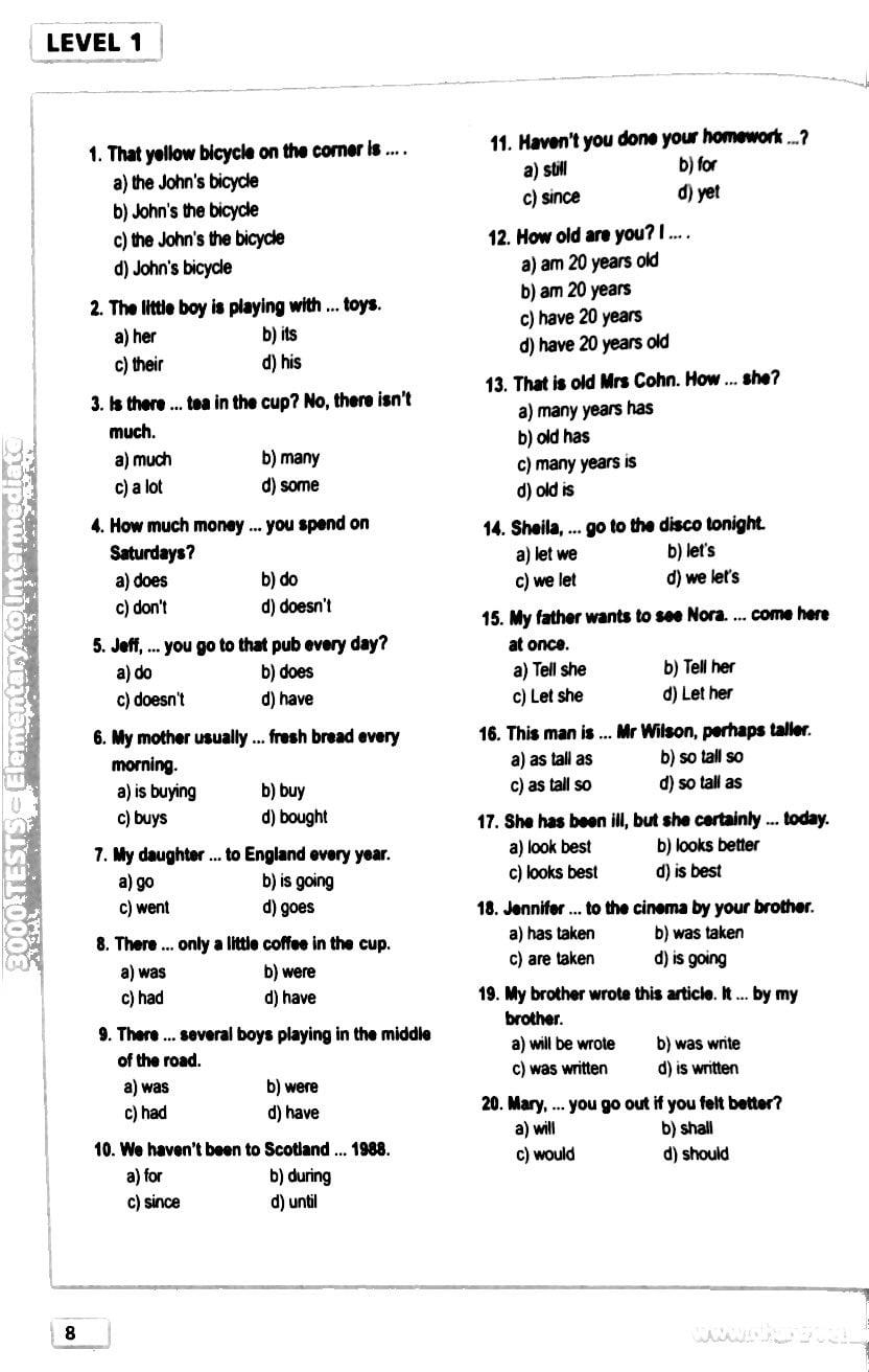 Sách 3000 Tests Elementary To Intermediate (Không CD) - ảnh 8