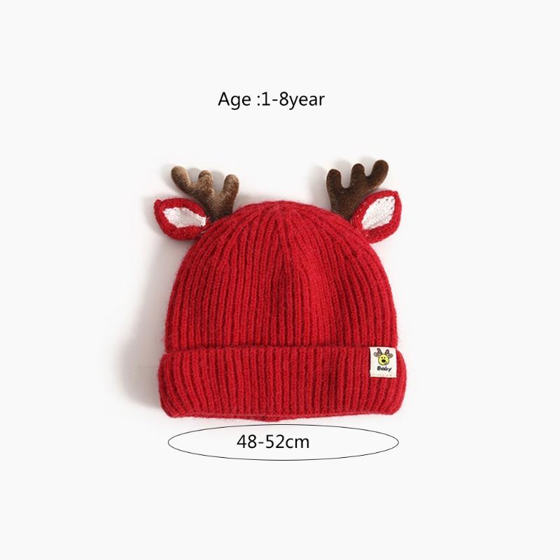 F62D Tập Đi Trẻ Em Giáng Sinh 3 Miếng Bò Xinh Xắn Sang Trọng Dài Khăn Găng Tay Bộ Dễ Thương Tuần Lộc Linh Dương Dệt Kim Cho Bé Cổ Mùa Đông