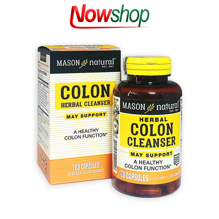 Viên uống hỗ trợ chức năng đại tràng Mason Colon Herbal Cleanser giúp bổ sung chất xơ cải thiện tiêu hóa giảm táo bón