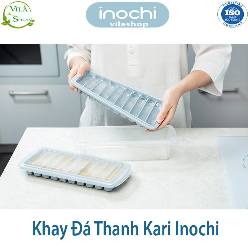 Khay Làm Đá, Khay Đá Kari 10 Viên, Nhựa Dẻo Cao Cấp Inochi Kháng Khuẩn - Khử Mùi