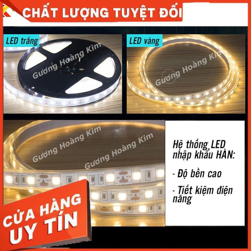 Gương led cảm ứng phòng tắm chữ nhật trang điểm treo tương không viền đèn led thông minh KT:50x70 cm - guong