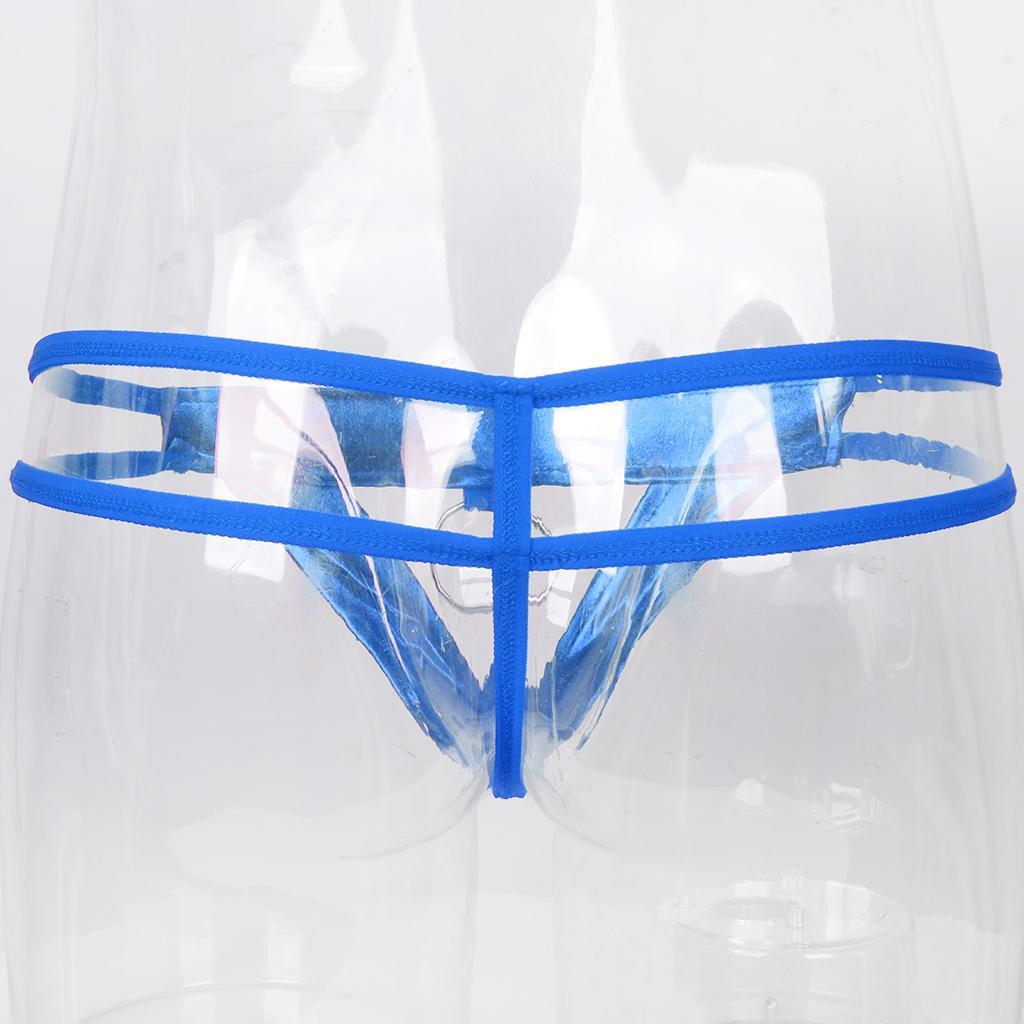 2-3pack 4 Colors Men's T-Back Underwear Low-rise Man Bikini G-String Thong Blue