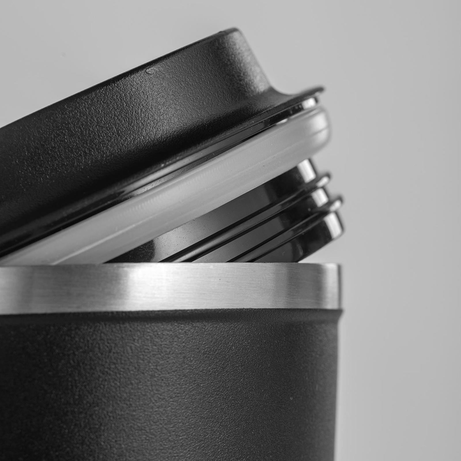 380ml Coffee Mug with Portable Stainless Reusable Coffee Dripper Cone Black