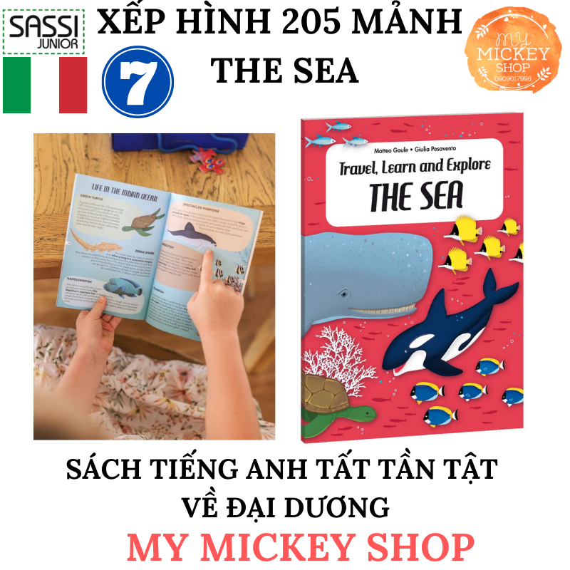 Bộ xếp hình 200 mảnh chính hãng Sassi Chủ Đề Đại Dương