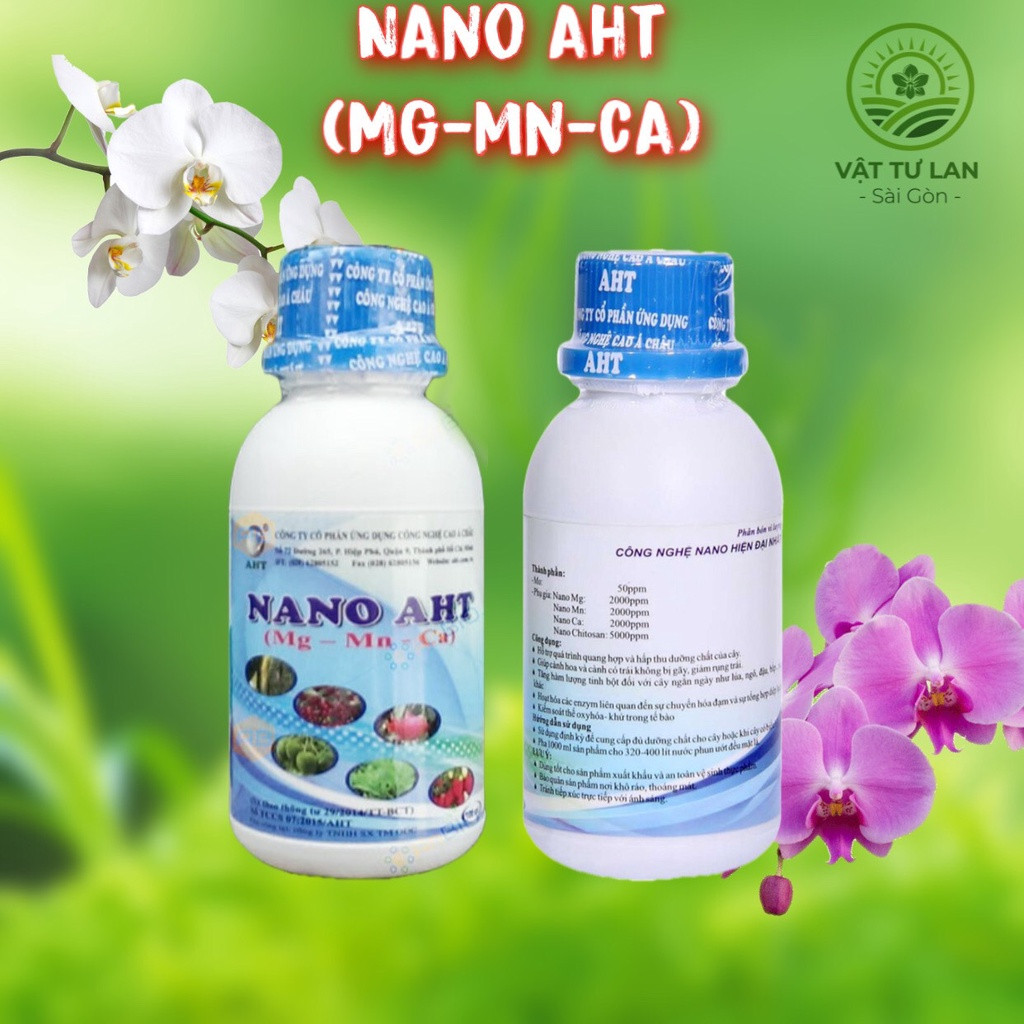 Phân bón lá Nano AHT bổ sung Mg - Mn-Ca - chai 100 ml