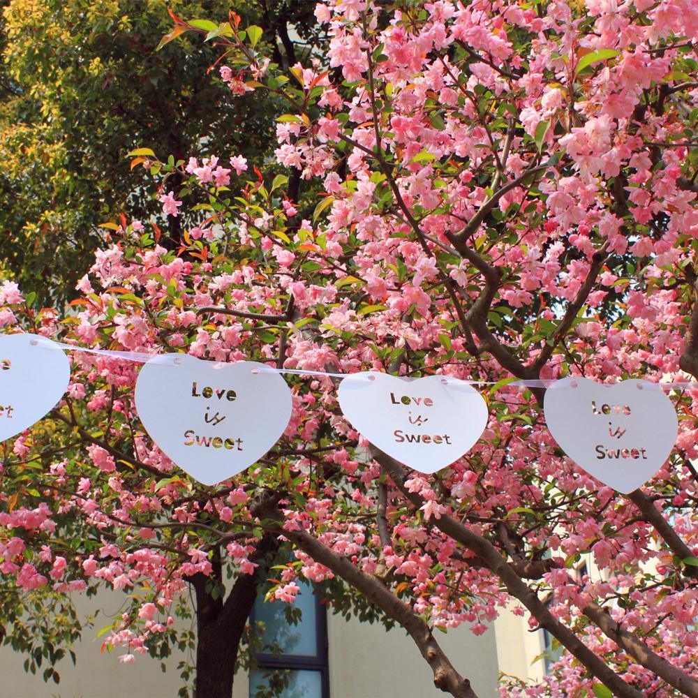 White Heart Bunting Banner Love Is Sweet Garland Wedding Party Decoration