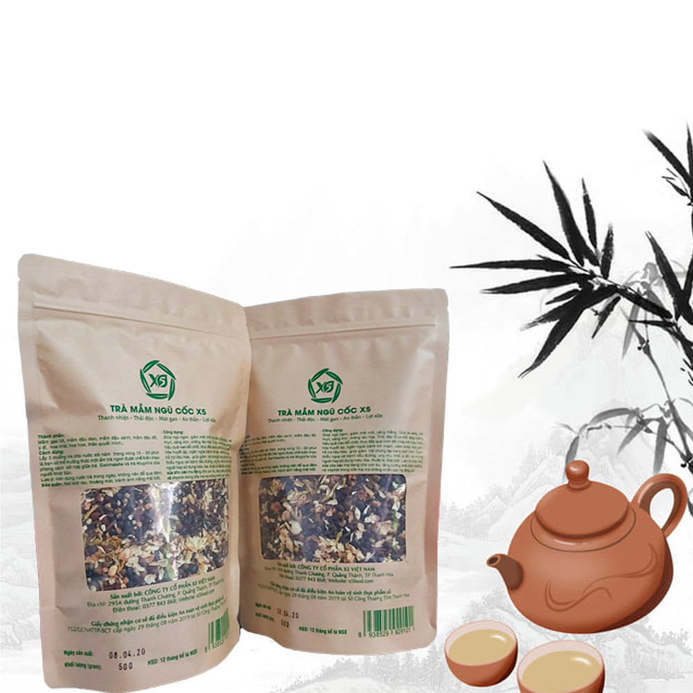 Combo 02 Trà Mầm Ngũ Cốc X5 : Giảm Cân- Tiêu Mỡ- Ngủ Ngon- Đẹp Da- Ngăn Ngừa Tiểu Đường- Ăn Ngon- Hết Táo Bón- Sáng Mắt- Lợi Sữa- Mát Sữa