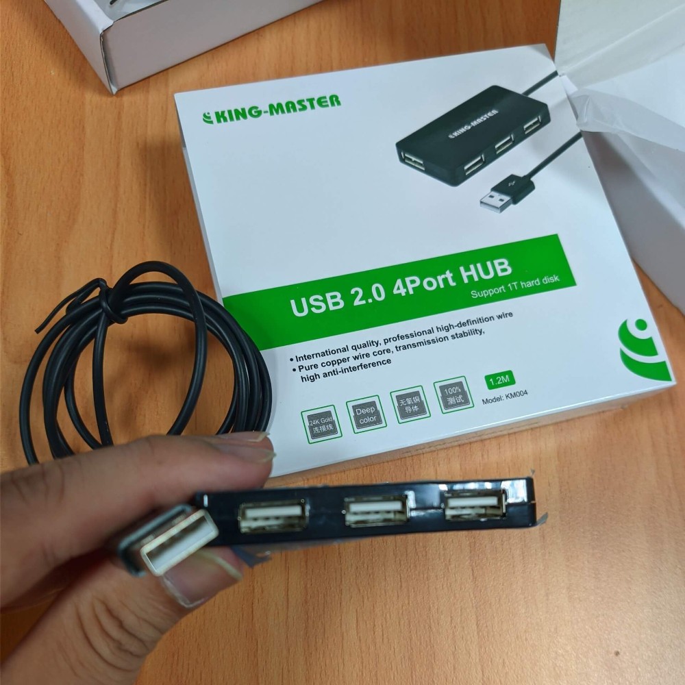 HUB 4 Port USB 2.0 cáp dài 1,2m Kingmaster KM004 - Hàng Nhập Khẩu