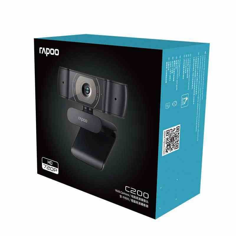 Webcam HD 720P Micro Khử Ồn Kép Ra RAPOO C200 - Hàng Chính Hãng