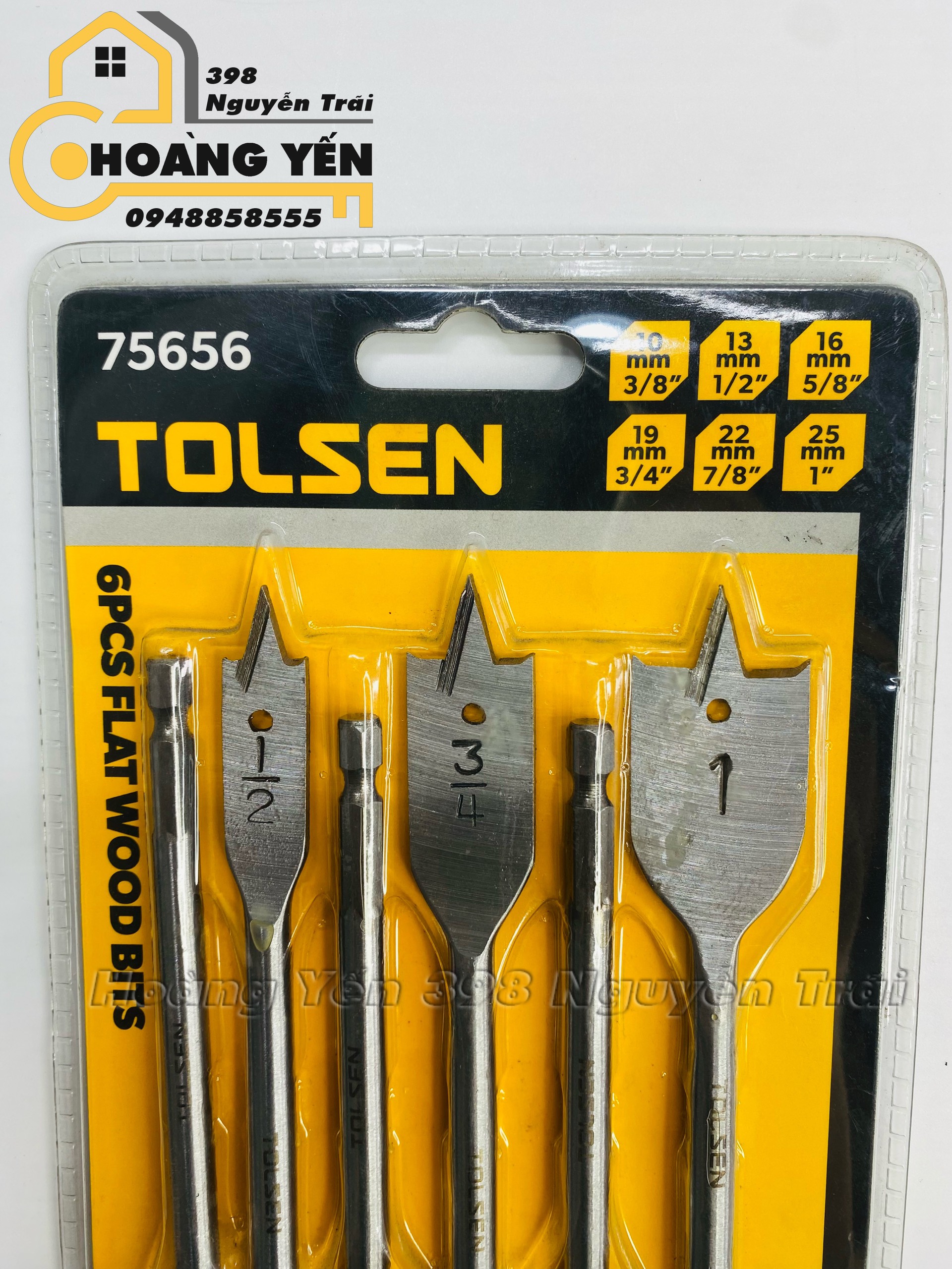 Bộ 6 Mũi Khoan Gỗ Tolsen 75656 - Bạc