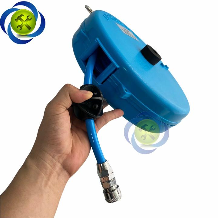 Cuộn dây hơi treo tự rút 7,5m TOP HR-600A ống 8mm x 12mm HỘP NHỰA XANH