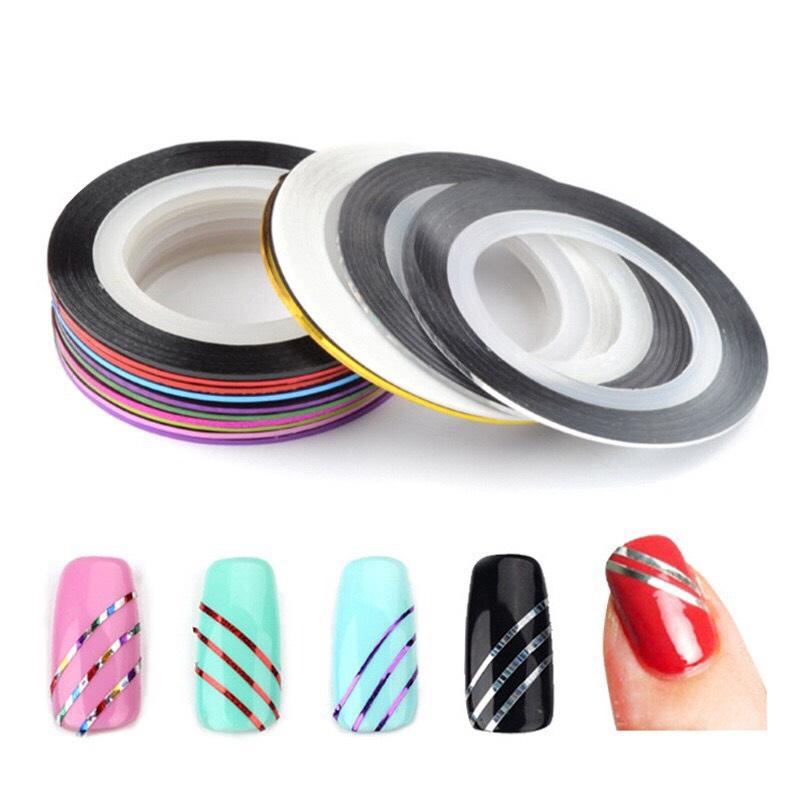 Set 10 cuộn băng keo trang trí móng DIY phong cách tao nhã - decal dán móng Nail nghệ thuật