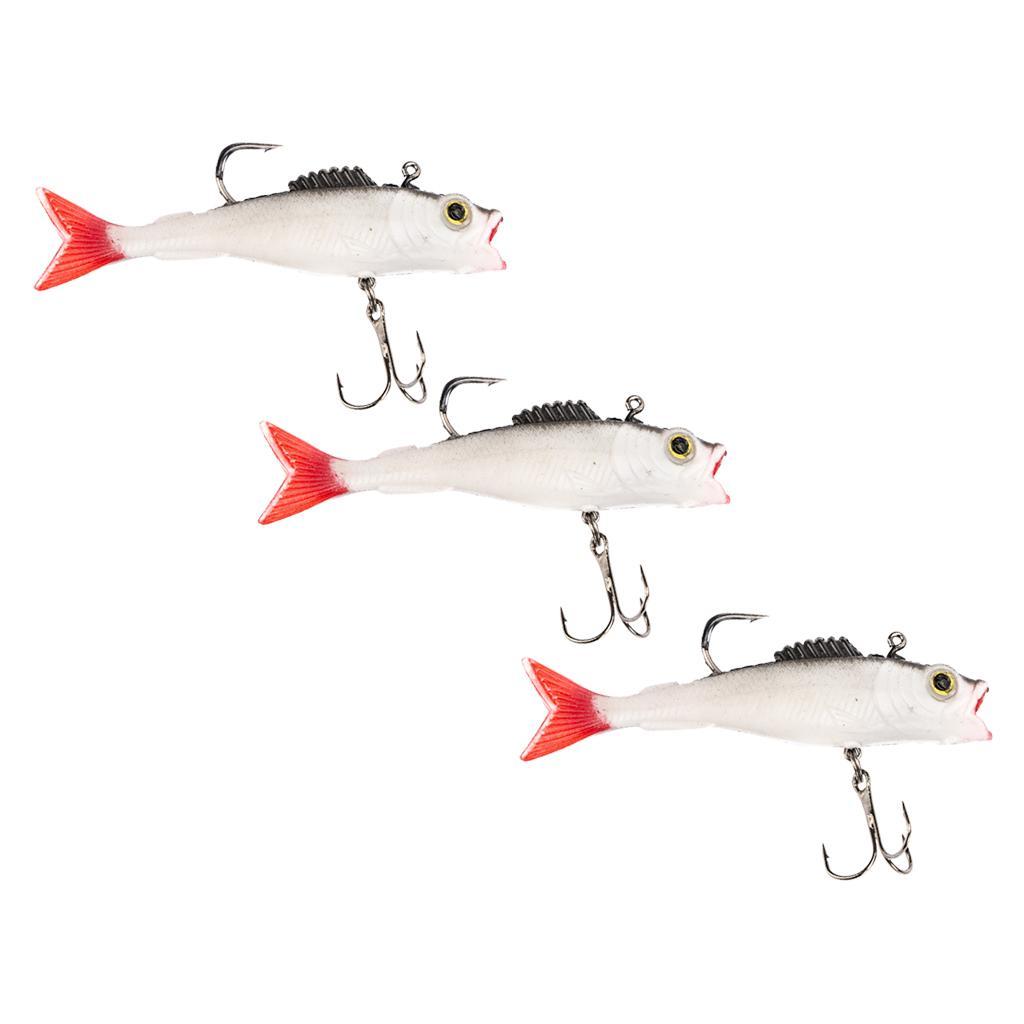 3pcs 9cm PVC Sinking Swimbaits Soft Lead Fishing Lures for Trout Bass Salmon Sea Fishing Tackle