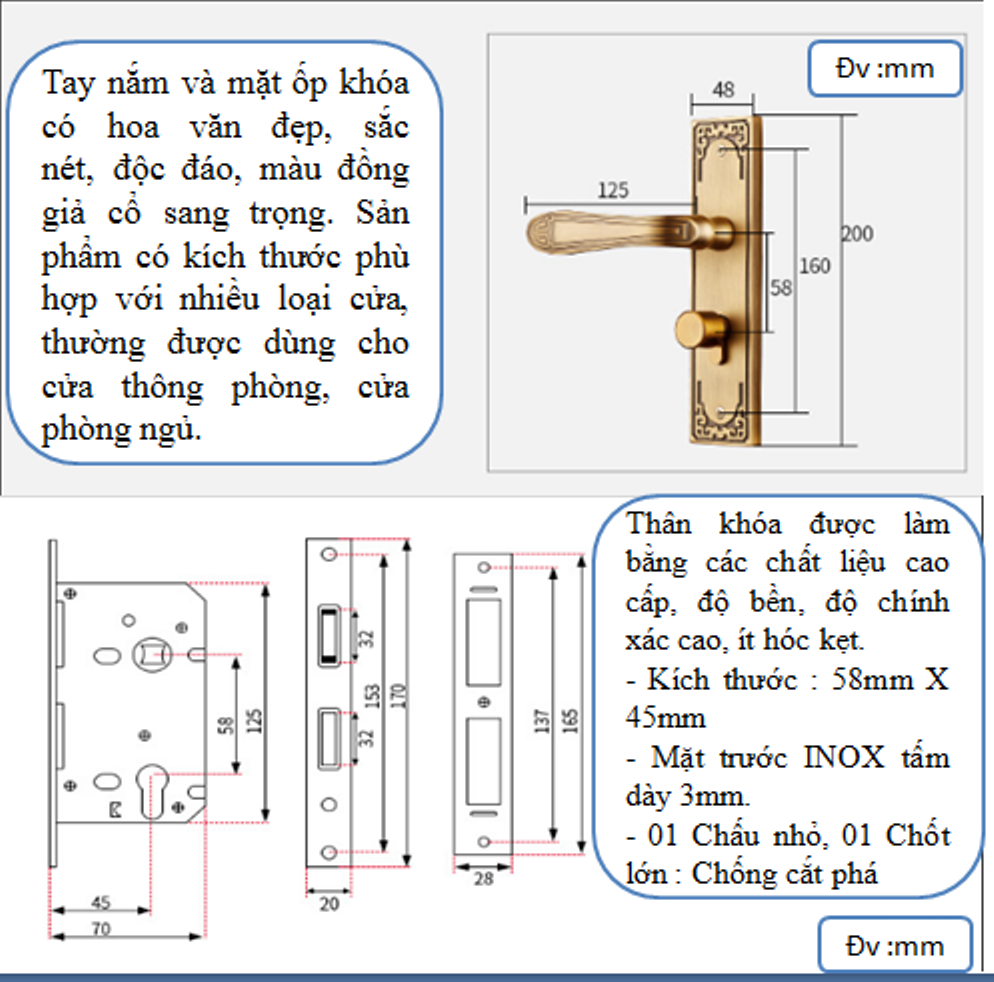 Khóa cửa tay gạt hợp kim Canadi MS1