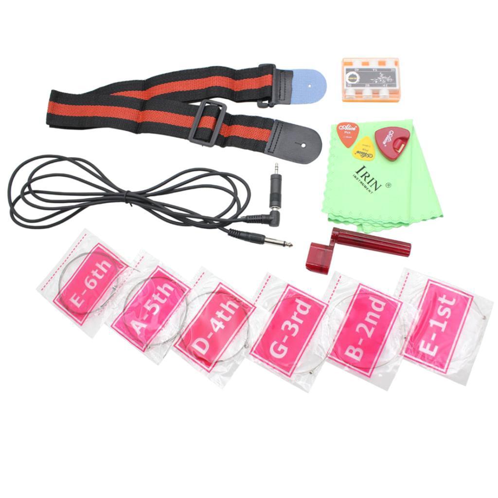 1 Pack Multi-colored Electric Guitar Replacement Parts, Strings Strap Pitch Pipe Cable Adapter String Winder