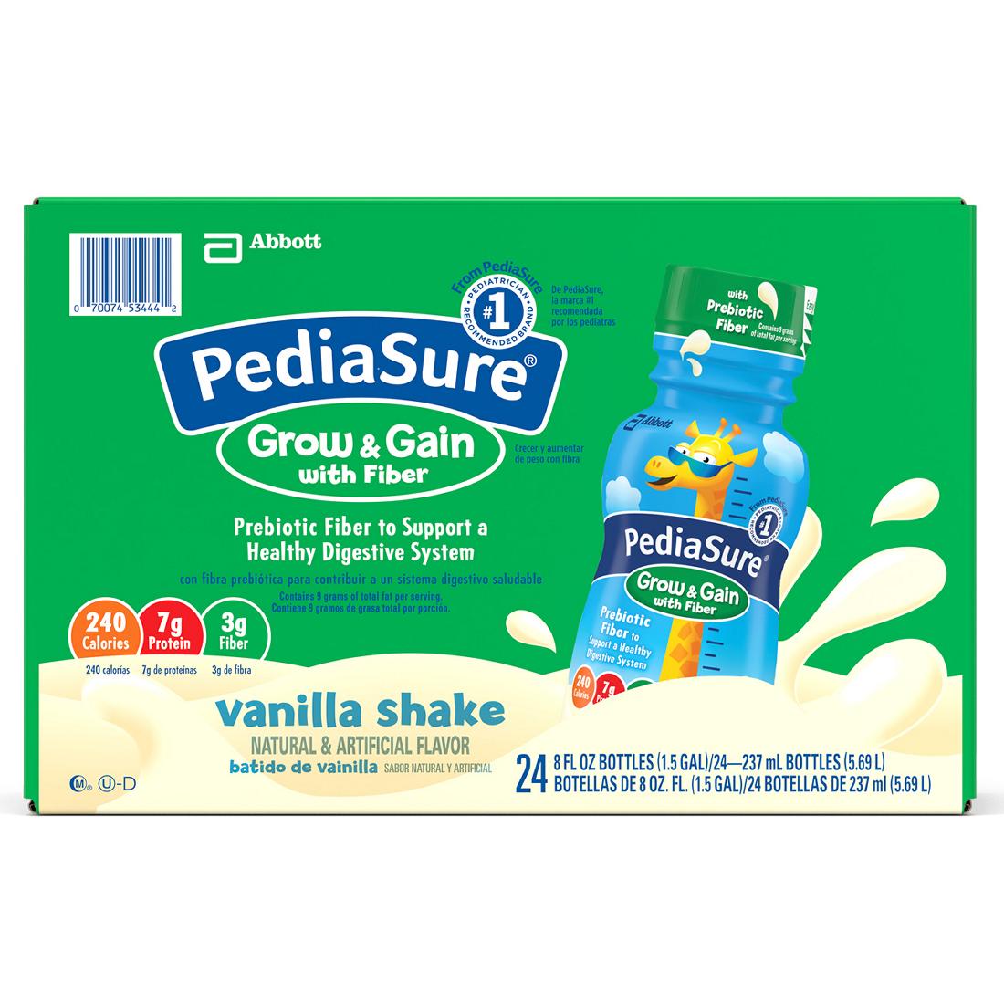 Combo 06 chai Sữa Pediasure Nước Grow &amp; Gain Optigro Vanila Shake with Fiber mẫu mới 2020 Của Mỹ chai x 237 ML