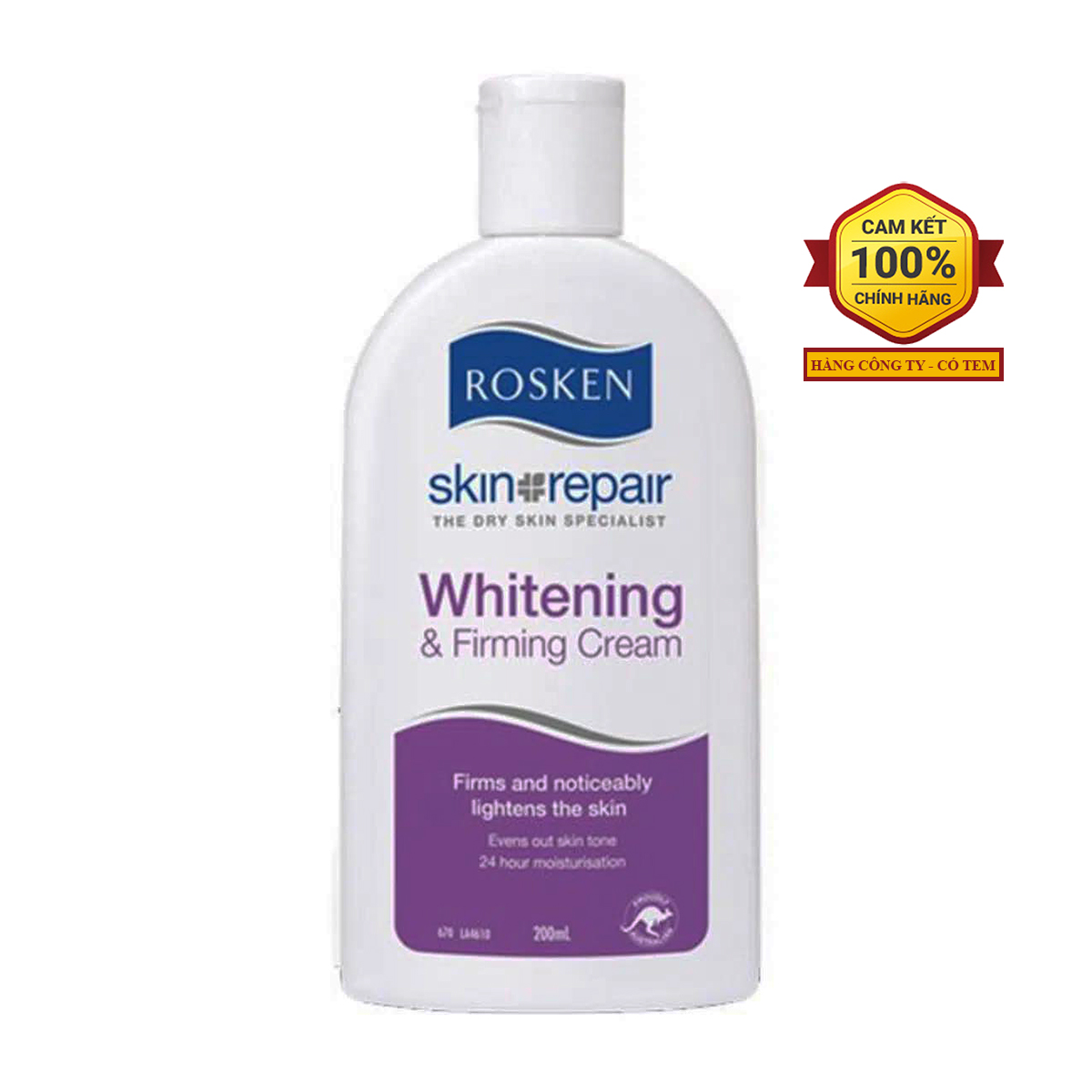 Kem dưỡng ẩm sáng da Rosken Whitening Firming Cream 200ml - giúp da mịn màng, săn chắc