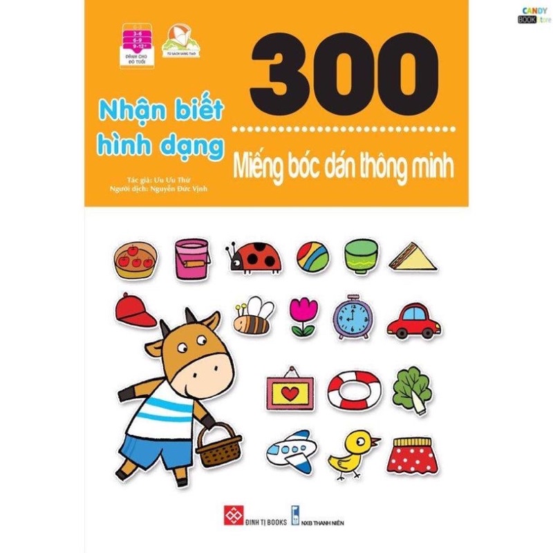 Sách - 300 Miếng Bóc Dán Thông Minh - Nhận Biết Hình Dạng