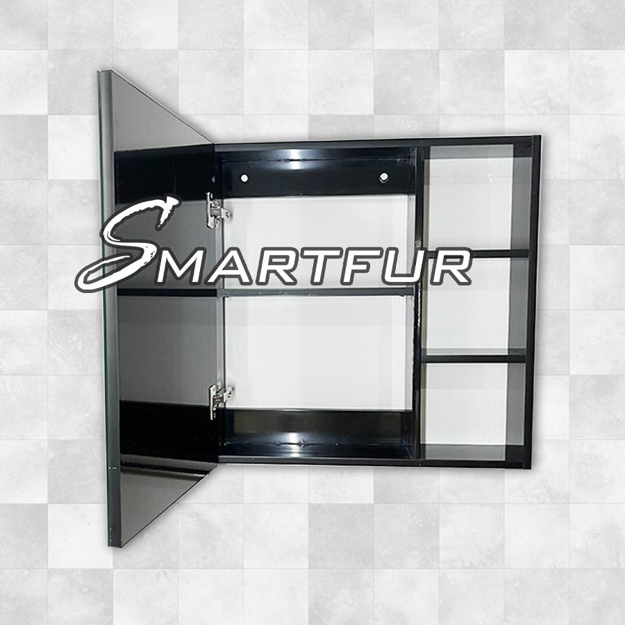 Tủ gương nhà tắm nhựa PVC cao cấp - Smartfur SMF603T - Tủ gương phối hợp kệ đựng dụng cụ 3 tầng