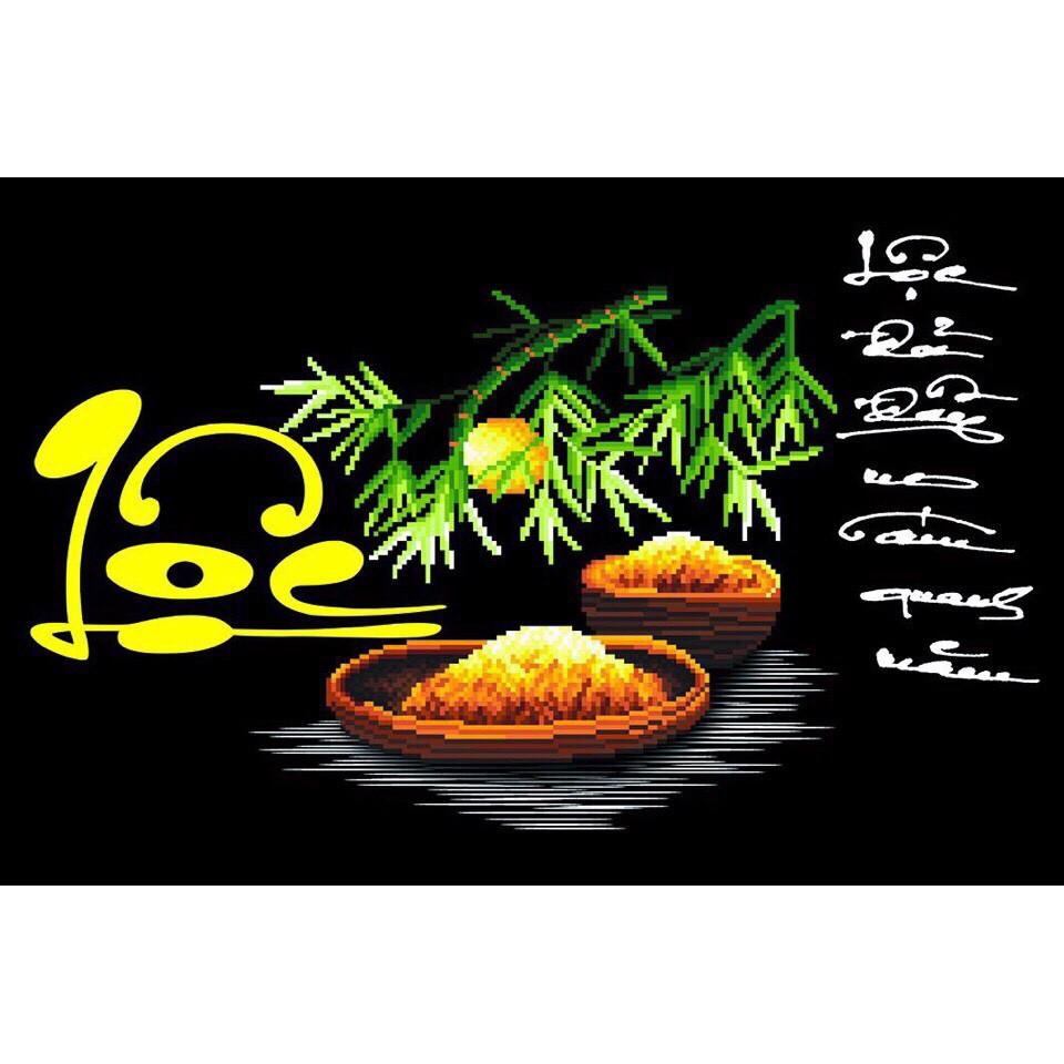 Tranh đính đá chữ Lộc