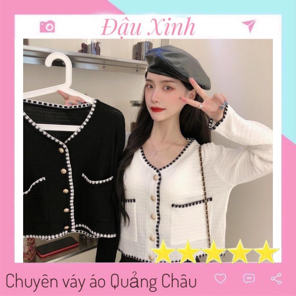 Cardigan nữ mỏng croptop hàn quốc dài tay cổ v ulzzang - 035