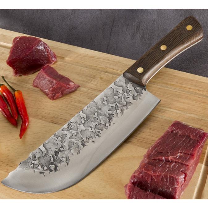 Dao Nhật Bản Cao Cấp Akatsuki Họa Tiết Nổi Vân Búa Thiết Kế Thép Không Gỉ Dòng Dao Thái