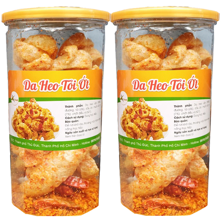 Da heo cháy tỏi ớt giòn tan hiệu SK FOOD - mỗi hũ 100g