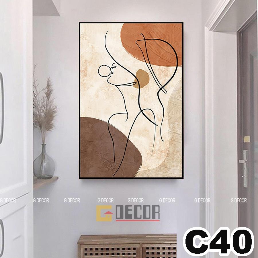 Tranh treo tường canvas 1 bức phong cách hiện đại Bắc Âu, tranh cô gái trang trí phòng khách, phòng ngủ, spa C39